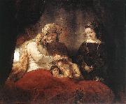 REMBRANDT Harmenszoon van Rijn Jacob Blessing the Children of Joseph oil painting on canvas
